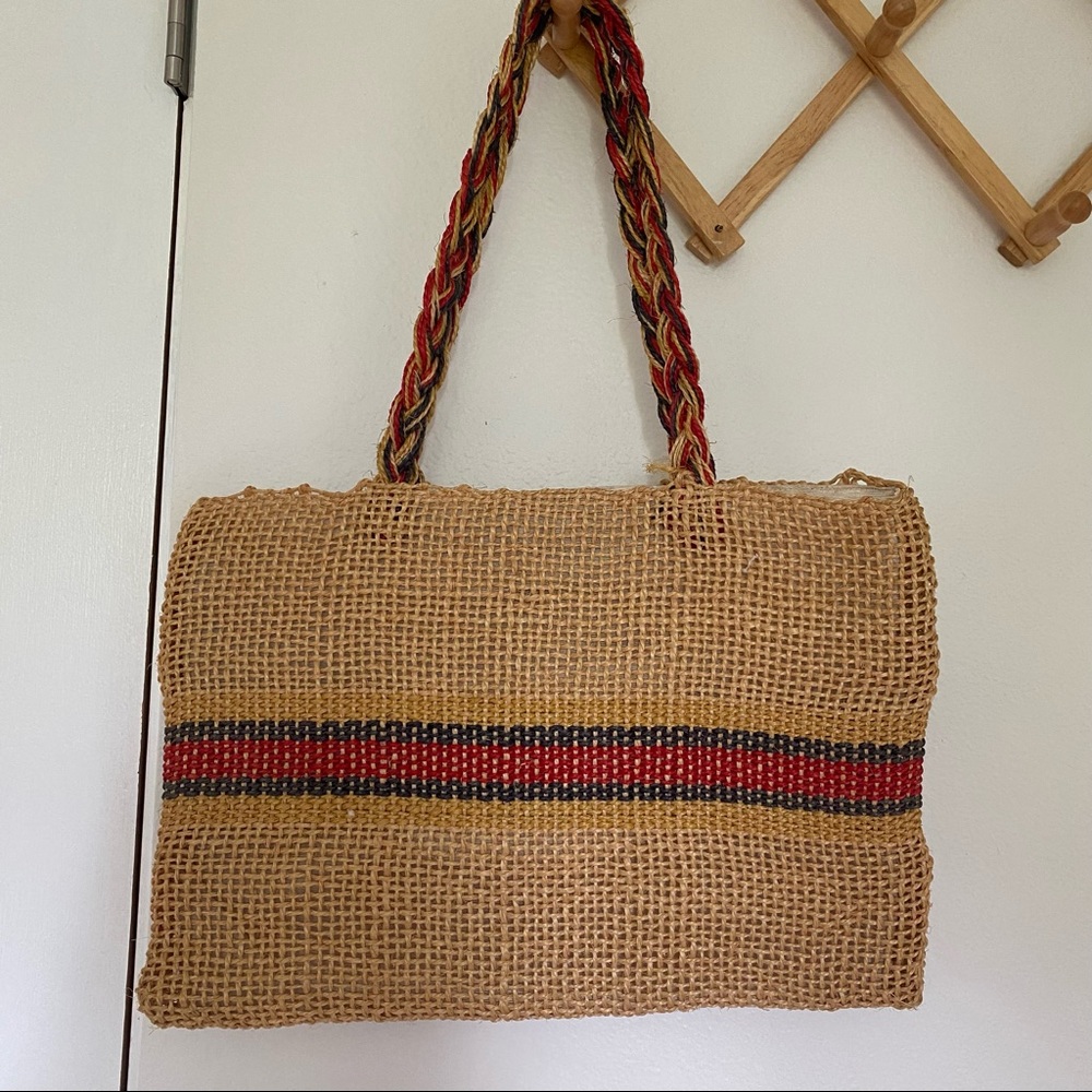 Italian straw market tote